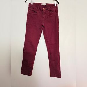 Zara Trafaluc Denim Red Burgundy Skinny Jeans